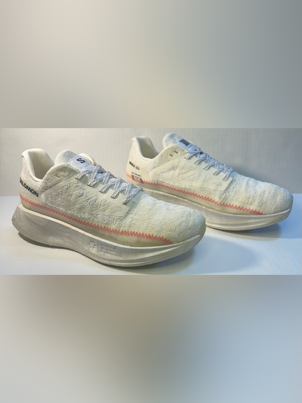 Salomon Index 03 Running Shoes Men's 9.5 Women 10.5 White Cherry Tomato 473772
